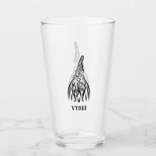 Black and White Tribal Rooster Glass