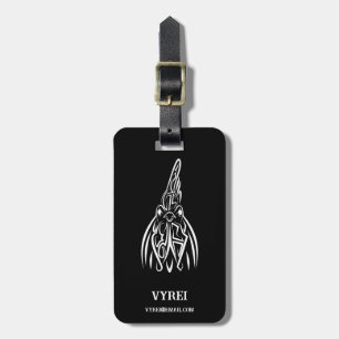 Black and White Tribal Rooster Luggage Tag