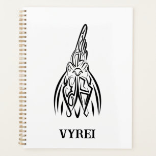 Black and White Tribal Rooster Planner