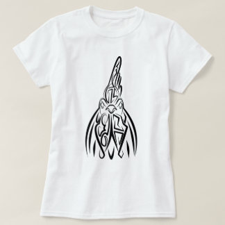 Black and White Tribal Rooster T-Shirt
