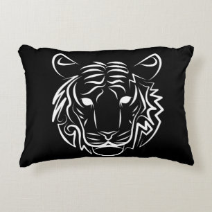 Black and White Tribal Snake Accent Pillow