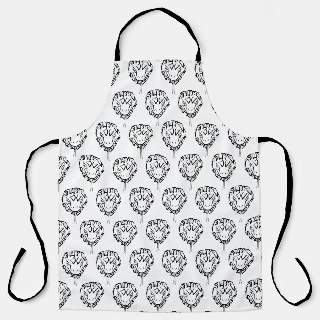 Black and White Tribal Snake Apron (Front)