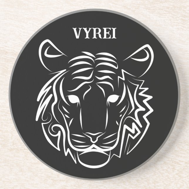 Black and White Tribal Snake Coaster (Front)