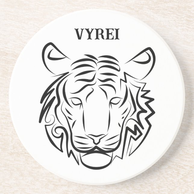 Black and White Tribal Snake Coaster (Front)