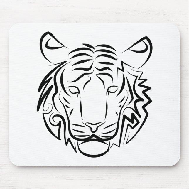 Black and White Tribal Snake Mouse Pad (Front)