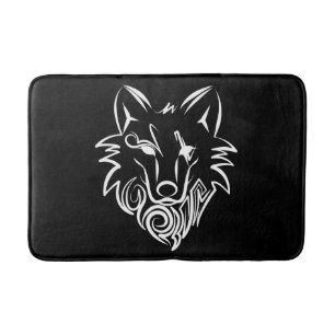 Black and White Tribal Tiger Bath Mat