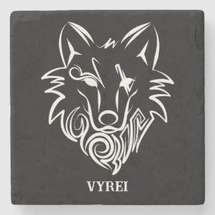 Black and White Tribal Tiger Stone Coaster