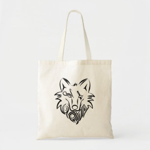 Black and White Tribal Tiger Tote Bag