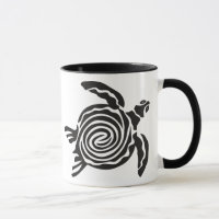 Black and White Tribal Turtle
