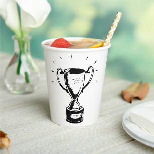 Black And White Trophy Paper Cups