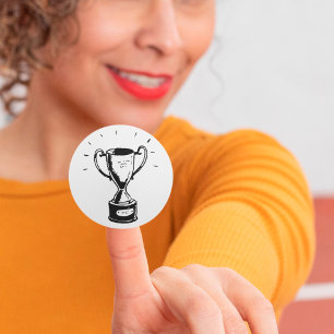 Black And White Trophy Stickers