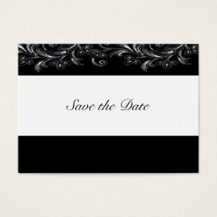Black and White Tropical Vines Save The Date Cards