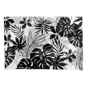 Black and White Tropics: Silhouetted Nature Pillowcase