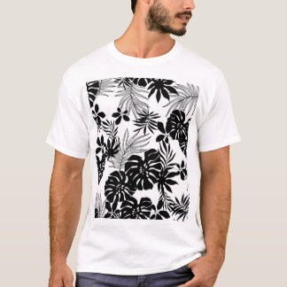 Black and White Tropics: Silhouetted Nature T-Shirt