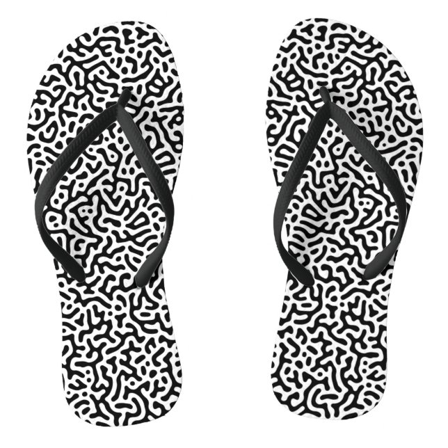 Black and White Turing Pattern Jandals (Footbed)