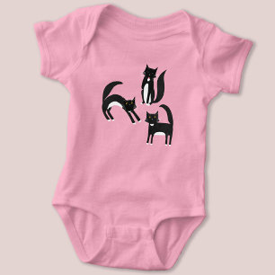 Black and White Tuxedo Cat Baby Bodysuit