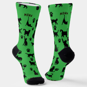 Black and White Tuxedo Cat Patterned Socks Gift
