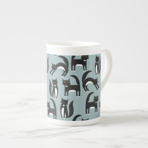 Black and White Tuxedo Cats Bone China Mug