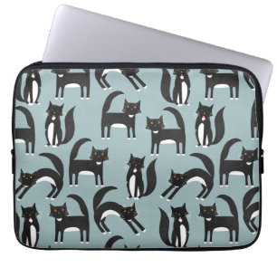 Black and White Tuxedo Kitty Cats Laptop Sleeve