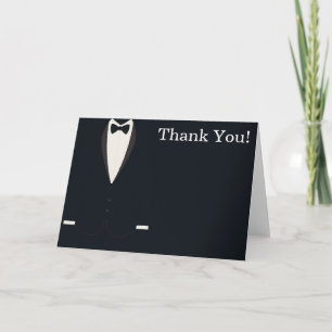 Black and White Tuxedo Thank You Card