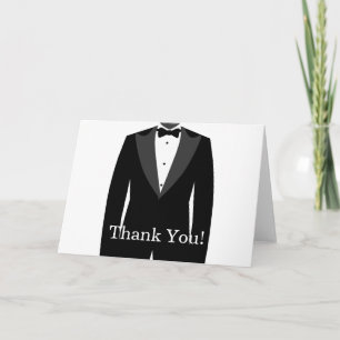 Black and White Tuxedo Thank You Card