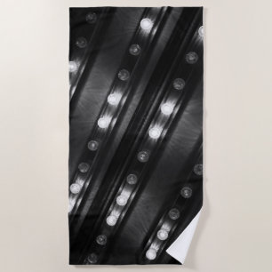 Black and White Twinkle Lights Beach Towel
