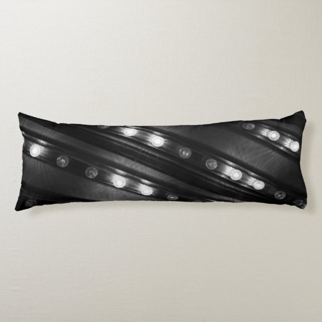 Black and White Twinkle Lights  Body Cushion (Front)