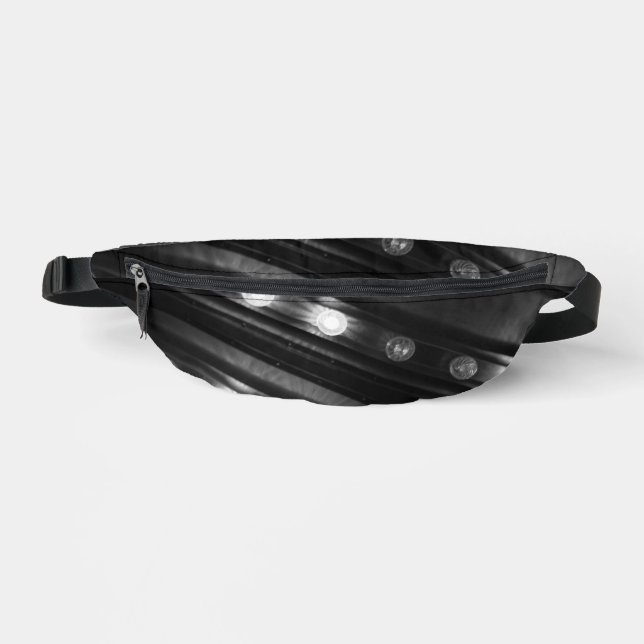 Black and White Twinkle Lights Bum Bags (Front)