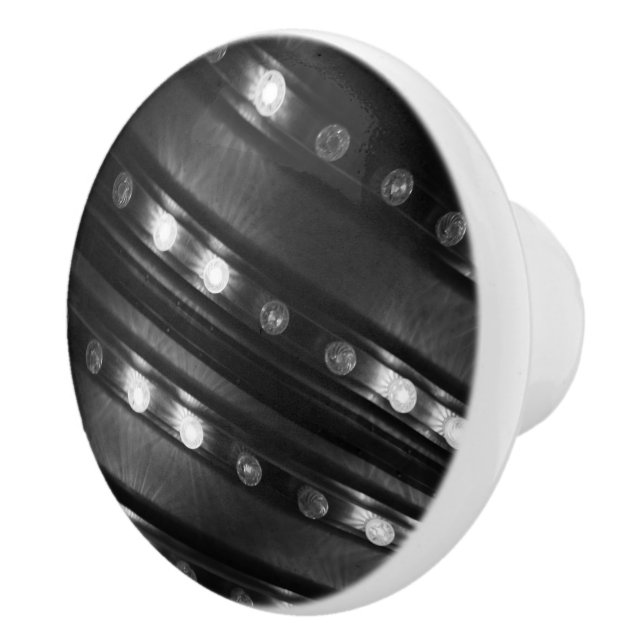 Black and White Twinkle Lights Ceramic Knob (Right)