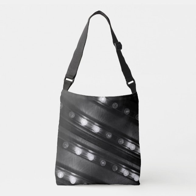 Black and White Twinkle Lights Crossbody Bag (Front)