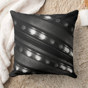 Black and White Twinkle Lights Cushion