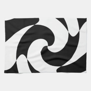 Black And White Twirls Tea Towel