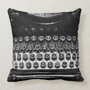 Black and White Typewriter Cushion