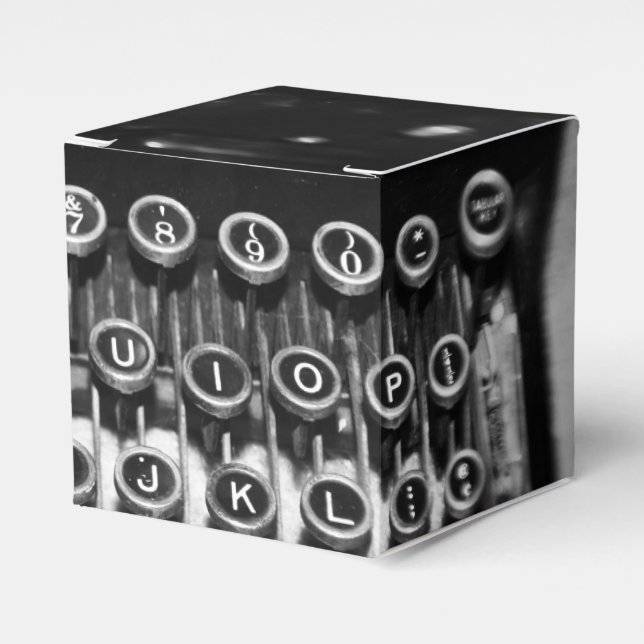 Black and White Typewriter Favour Box (Front Side)