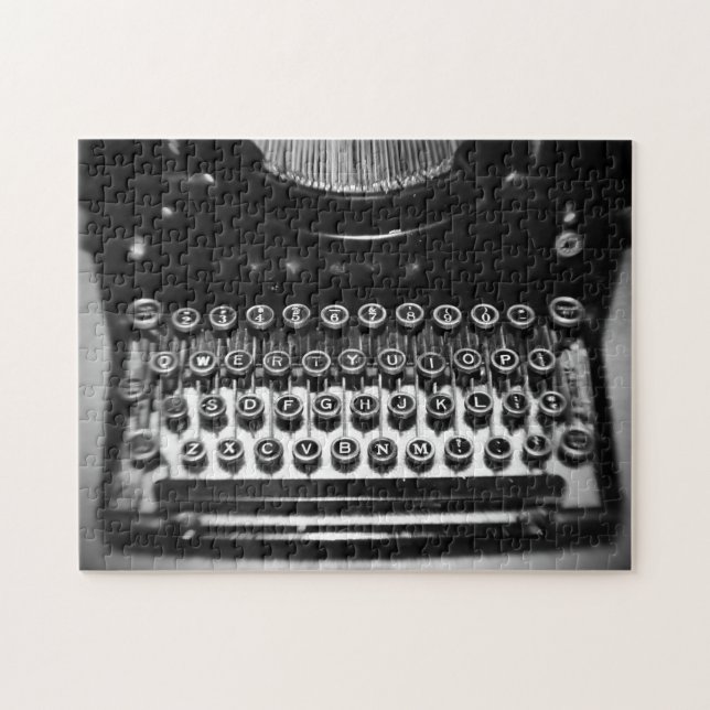 Black and White Typewriter Jigsaw Puzzle (Horizontal)