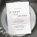Black and White Typography Adult Birthday Dinner Invitation<br><div class="desc">Simple and elegant birthday dinner invitations that can be changed to any age. Text reads: "please join us for dinner and drinks" with a calligraphy script. Black font on a white background.</div>