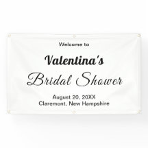 Black and White Typography Bridal Shower Banner