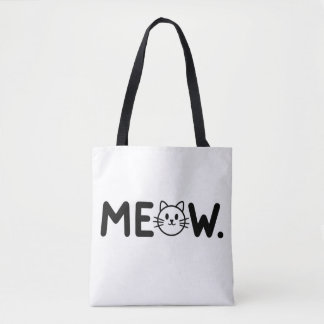 black-and-white typography design tote bag