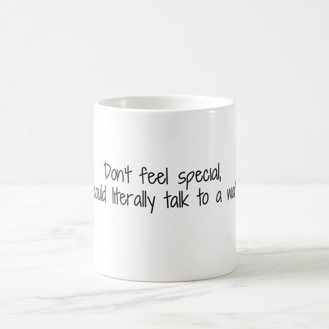 Black And White Typography Minimal Sarcastic Coffee Mug (Center)