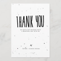 Black and White Typography Splatter Thank You