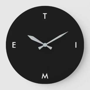 Black and White Typography Time Funny Minimalism Large Clock