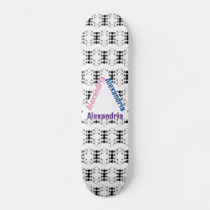 Black And White Unique Custom Name Wall Artwork Skateboard