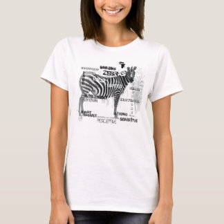 Black and White Unique Zebras Typography T-Shirt