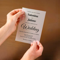 Black and White Vellum Wedding Invitation