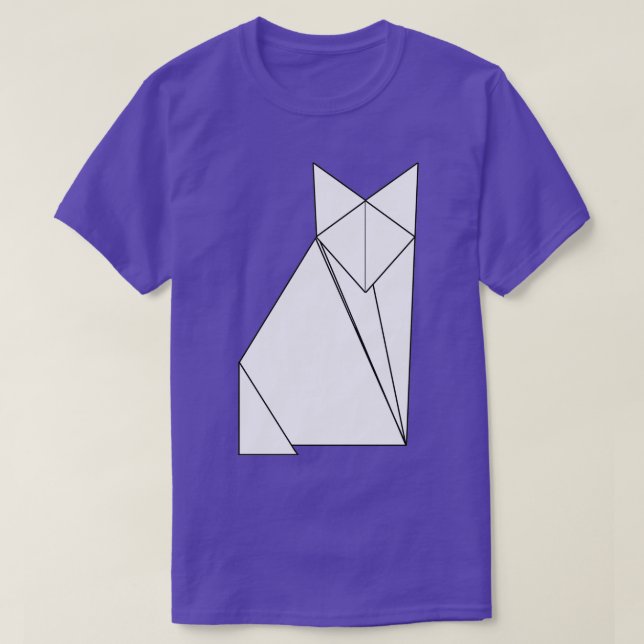 black and white version of the fox using origami t T-Shirt (Design Front)