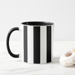 Black and White Vertical Stripes Mug