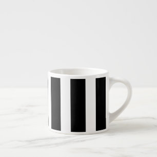 Black and White Vertical Stripes Pattern Espresso Cup