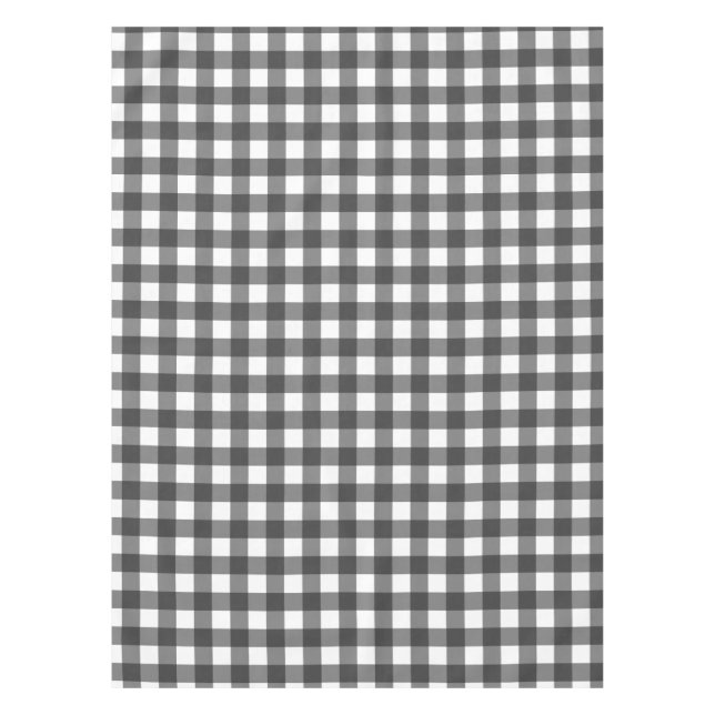 Black and White Vichy Print Gingham Pattern Tablecloth (Front)