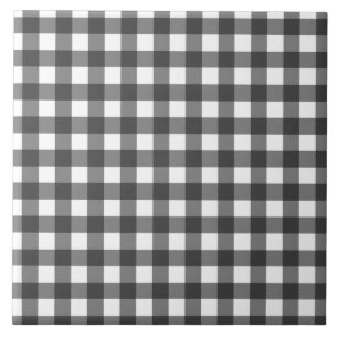 Black and White Vichy Print Gingham Pattern Tile
