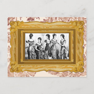 Black And White Victorian Fashions Postcard